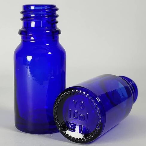 زجاجة بيول زجاجية سعة 10 مل (1/3 أونصة). زجاجة زيت عطري بغطاء. للعطور والعلاج العطري وقوارير العينات القابلة لإعادة التعبئة في المختبر - 24 عبوة (عنبر) in Saudi Arabia