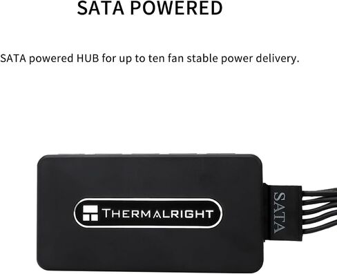 Thermalright Fan HUB Controller REV. A Fan Hub Support 10 Groups of Fans, 10-Port 4 Pin PC Fan Controller, 12V Fan Hub, Strong Paste + Magnetic Suction, SATA Power Cord Direct Input in Saudi Arabia