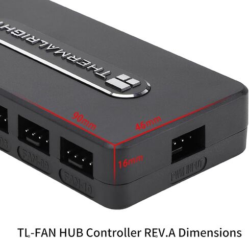 Thermalright Fan HUB Controller REV. A Fan Hub Support 10 Groups of Fans, 10-Port 4 Pin PC Fan Controller, 12V Fan Hub, Strong Paste + Magnetic Suction, SATA Power Cord Direct Input in Saudi Arabia