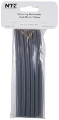 NTE Electronics 47-25206-BK أنبوب انكماش حراري، جدار مزدوج مع لاصق، نسبة انكماش 3:1، قطر 1/4 بوصة، طول 6 بوصة، أسود (عبوة من 6 قطع) in Saudi Arabia