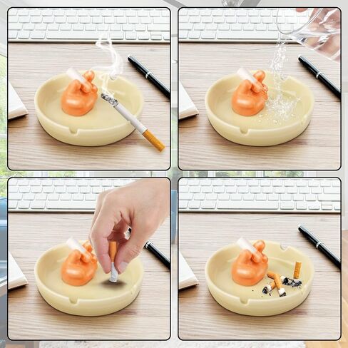 Grovind Ashtray, Cute Finger Ceramic Ashtrays for Cigarettes, Indoor Outdoor Ash Tray Tabletop Cool Ashtrays Decor for Home Office Gifts for Men Women Father in Kuwait