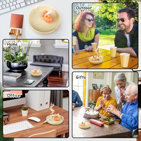 Grovind Ashtray, Cute Finger Ceramic Ashtrays for Cigarettes, Indoor Outdoor Ash Tray Tabletop Cool Ashtrays Decor for Home Office Gifts for Men Women Father in Kuwait