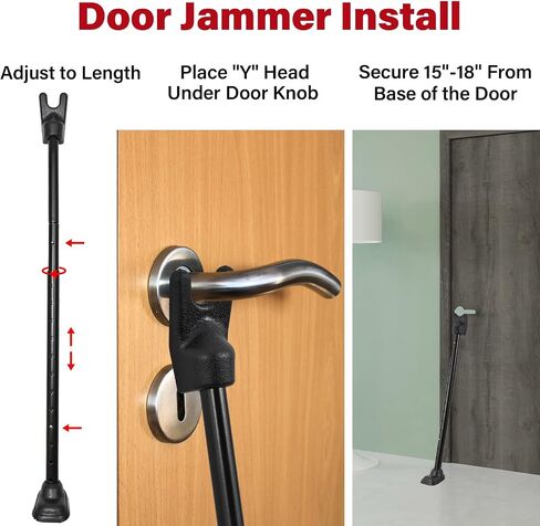 Door Stoppers Security Bar 2-in-1 Adjustable Sliding Door Security Bar Portable Door Jammer Security Bar for House Apartment School Hotel in Saudi Arabia