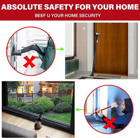 Door Stoppers Security Bar 2-in-1 Adjustable Sliding Door Security Bar Portable Door Jammer Security Bar for House Apartment School Hotel in Saudi Arabia