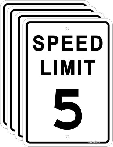 Speed Limit 5 MPH Sign,17 x12 Inches,Reflective Aluminum,2 Pack in Kuwait