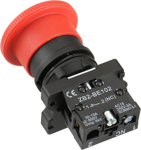 مفتاح ضغط باومين ZB2-BE102C 22 مم NC N/C إيقاف الطوارئ للفطر الأحمر 600 فولت 10 أمبير in Kuwait