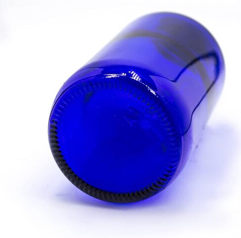 U-Pack 4 oz Cobalt Blue Glass Boston Round Bottles With Black Ribbed Cap - 12 Pack in Saudi Arabia