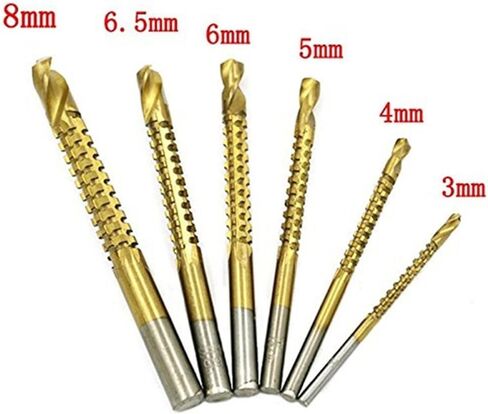 Driak 6pcs HSS Titanium Plated Drill Bit Woodworking Metal Cutting Saw Drill Bit Set 3-8MM in Saudi Arabia