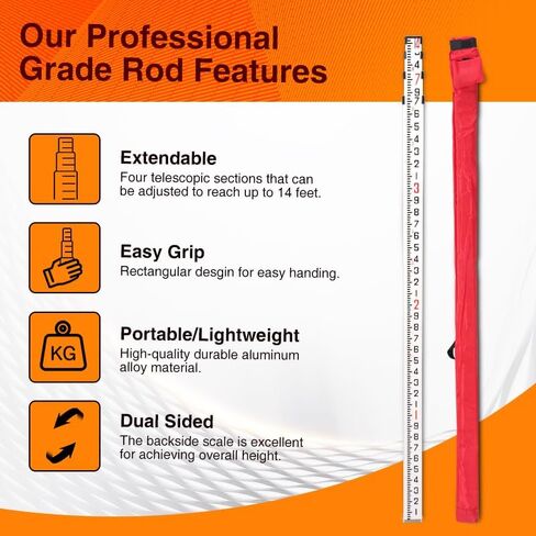 قضيب ألومنيوم من GEOLENI - 10 أجزاء، مع حقيبة حمل ومستوى قضيب (9 أقدام) in Kuwait