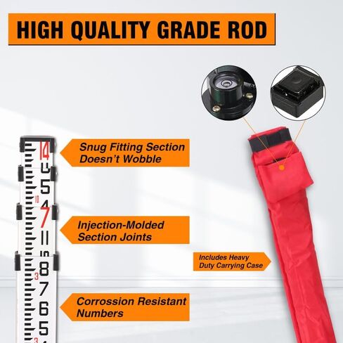 قضيب ألومنيوم من GEOLENI - 10 أجزاء، مع حقيبة حمل ومستوى قضيب (9 أقدام) in Kuwait