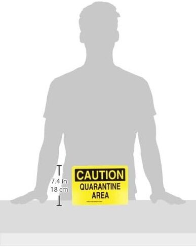 Brady 126049 Chemical and Hazard Sign, Legend "Quarantine Area", 7" Height, 10" Width, Black on Yellow in Saudi Arabia