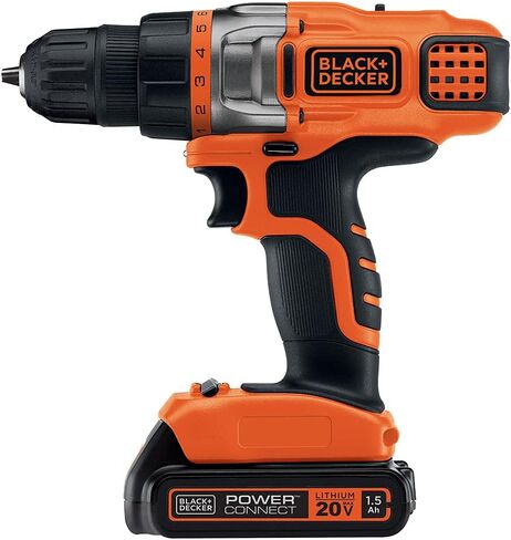 BLACK+DECKER LDX220C 20V MAX 2-Speed Cordless Drill Driver (Includes Battery and Charger) with BLACK+DECKER BDA42SD 42-Piece Standard Screwdriver Bit Set in Saudi Arabia
