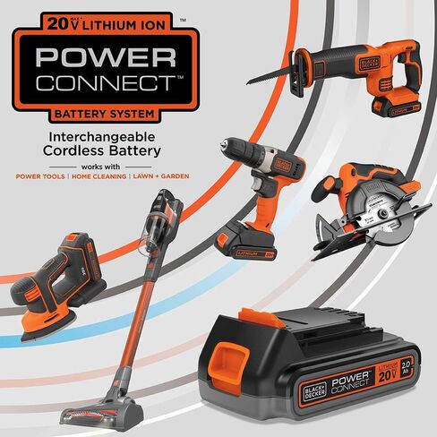 BLACK+DECKER LDX220C 20V MAX 2-Speed Cordless Drill Driver (Includes Battery and Charger) with BLACK+DECKER BDA42SD 42-Piece Standard Screwdriver Bit Set in Saudi Arabia