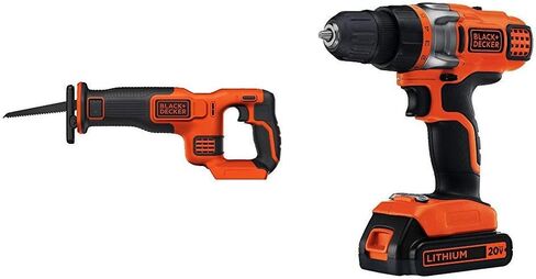 BLACK+DECKER LDX220C 20V MAX 2-Speed Cordless Drill Driver (Includes Battery and Charger) with BLACK+DECKER BDA42SD 42-Piece Standard Screwdriver Bit Set in Saudi Arabia