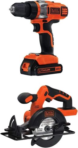 BLACK+DECKER LDX220C 20V MAX 2-Speed Cordless Drill Driver (Includes Battery and Charger) with BLACK+DECKER BDA42SD 42-Piece Standard Screwdriver Bit Set in Saudi Arabia