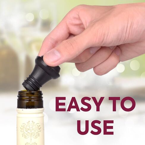 Premium Wine Pump Preserver Saver Kit - Includes Vacuum Pump & 4 Reusable Leak-Free Valve Air Bottle Stoppers + 2 Free - Keeps Your Wine Perfectly Fresh in Saudi Arabia