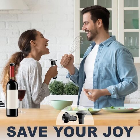 Premium Wine Pump Preserver Saver Kit - Includes Vacuum Pump & 4 Reusable Leak-Free Valve Air Bottle Stoppers + 2 Free - Keeps Your Wine Perfectly Fresh in Saudi Arabia