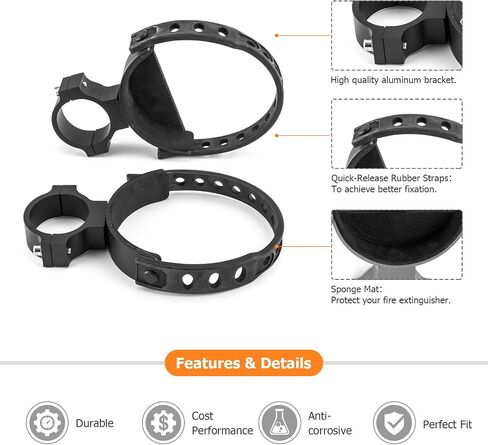 WeiSen Quick Release Fire Extinguisher Holder Mount Kit with Adjustable Rubber Straps for 1"-2" Roll Bar Cage Compatible with Can Am X3 Polaris RZR Kawasaki Teryx Honda Pioneer Talon 1000 etc in Saudi Arabia