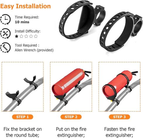WeiSen Quick Release Fire Extinguisher Holder Mount Kit with Adjustable Rubber Straps for 1"-2" Roll Bar Cage Compatible with Can Am X3 Polaris RZR Kawasaki Teryx Honda Pioneer Talon 1000 etc in Saudi Arabia