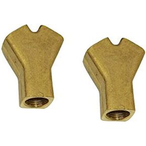 Metalwork Brass Pipe Fitting, Y-shaped Barstock Tee, Wye 3 ways Female Connector, BSP Thread (1/4" Female x 1/4" Female x 1/4" Female, Pack of 2)