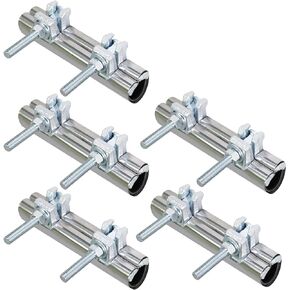 60150TTSD-5 Pipe Repair Clamp, Double Bolt, Stainless Steel (5 Pack), 1-1/2 in. x 6 in. Long, Chrome