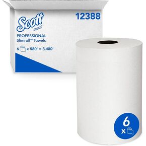 Scott Control Slimroll Hard Roll Paper Towels (12388) with Fast-Drying Absorbency Pockets, White, 6 Rolls / Case, 580' / Roll in Saudi Arabia