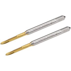 uxcell Spiral Point Plug Threading Tap M2 x 0.4 Thread, Ground Threads H2 3 Flutes, High Speed Steel HSS 6542, Titanium Coated, Metric Screw Taps Tapping Bit for Thread Repair, 2pcs in Saudi Arabia