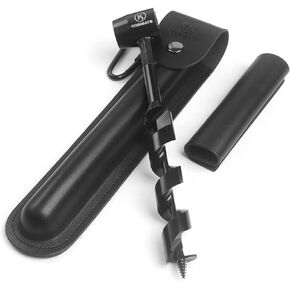 KOSIBATE Bushcraft Gear, Hand Auger Wrench for Easy Wood Drilling - Settlers Wrench and Bushcraft Tools Perfect for Camping and Woodworking Tasks-Scotch Eye Wood Drill with Leather Case Brown in Saudi Arabia