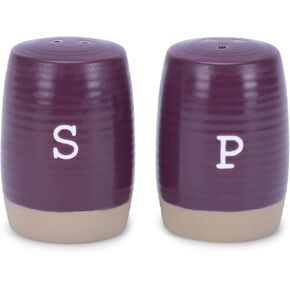 Nat & Jules Raw Bottom Black 3 x 2 Ceramic Salt and Pepper Shaker 2 Piece Set