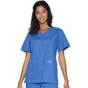 Landau Essentials Relaxed Fit 4-Pocket V-Neck Scrub Top for Women 8232
