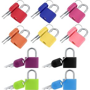 8 Pcs Suitcase Locks with Keys, Small Metal Luggage Padlocks with Keys, Mini Multicolor Keyed Padlock for School Gym Classroom Matching Game Locker, 8 Colors in Kuwait
