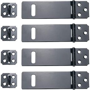 4Pcs 3Inch Black Padlock Hasp,Door Slide Latch Lock Black Painted Iron Lock Black Iron with Screws for Home Yard Garden in Kuwait