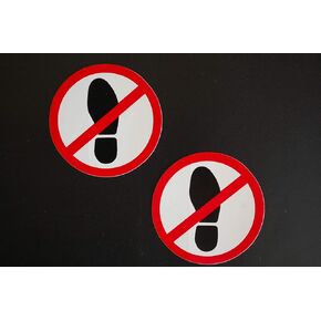(2 Pack) Do Not Step On Sticker No Stepping On Surface Sign - 2" Round Self Adhesive Peel and Stick Safety Warning Vinyl Decal (X2PS80) in Saudi Arabia
