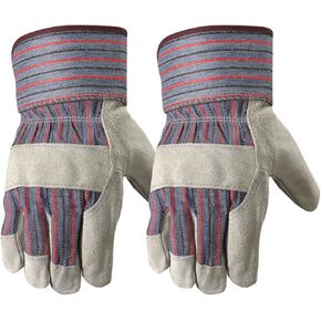 Wells Lamont Men's Leather Palm Work Gloves with Heavy Duty Reinforced Palm, Large (12T),Grey in Saudi Arabia