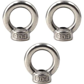 Pack of 20 M5 Lifting Eye Nut 304 Stainless Steel Ring Eye Bolts Threaded Nuts