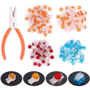 Hilitchi 200-Pcs Data Phone Wire Butt Splice 2/3 Ports UY/UR/UB Crimp Terminal Connectors Assortment Kit - with Connector Crimping Pliers in Saudi Arabia