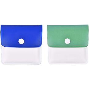 2Pcs Portable Pocket Ashtray Pouch, Reusable Fireproof Smell Proof PVC Ashtray Pouch for Outdoor or Travel Use, Outdoor Butt Disposal Bag (Black and White)