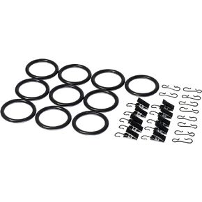Ikea Syrlig - Curtain Ring With Clip And Hook, Black / 10 Pack - 38 Mm in Kuwait