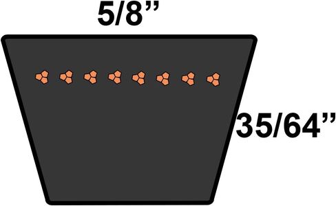 D&D PowerDrive 5VX560 V Belt, Rubber, 5/8" x 56" OC in Kuwait