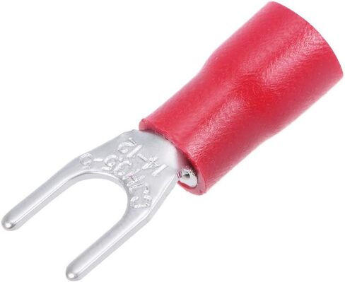 uxcell 50Pcs SV3.5-5 Insulated Fork Spade U-Type Wire Connector Electrical Crimp Terminal 14-12AWG Red in Saudi Arabia