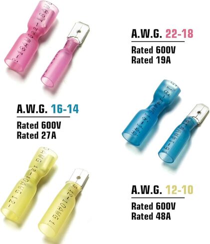 300 قطعة من الموصلات المجرفة المعزولة بالحرارة - محطات مجراف كهربائية Sopoby - موصلات سلك ذكر للإناث - عدة وصلات تجعيد للفك السريع in Kuwait