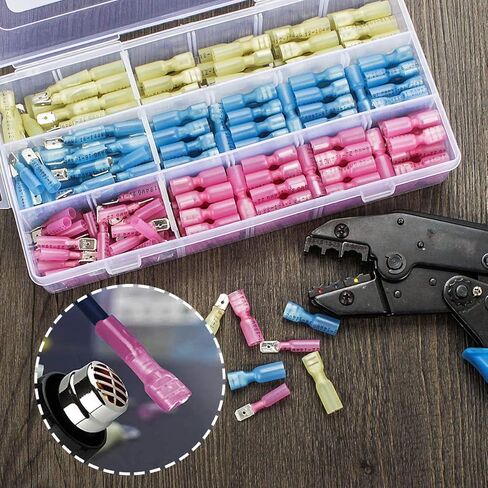 300 قطعة من الموصلات المجرفة المعزولة بالحرارة - محطات مجراف كهربائية Sopoby - موصلات سلك ذكر للإناث - عدة وصلات تجعيد للفك السريع in Kuwait