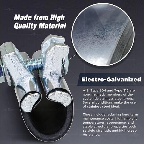 مشبك إصلاح الأنابيب Highcraft 1/2، مسمار فردي IPS، بطول 3 بوصات، من الفولاذ المقاوم للصدأ (5 عبوات) كروم in Kuwait