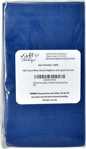 Gift Boutique 100 Gold Trim Lined Black Guest Napkins Disposable Paper Pack Elegant Dinner Hand Napkin for Bathroom Wedding Gold Foil Decorative Towel in Kuwait