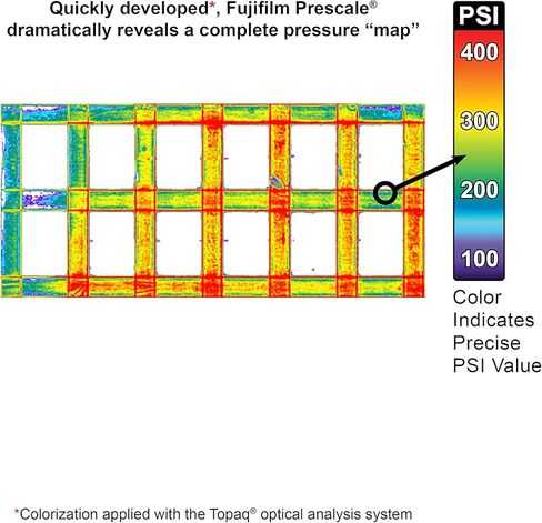 Fujifilm Prescale Super Low Pressure LLW (2LW) - رسم خرائط الضغط السطحي؛ فيلم يشير إلى الضغط؛ مستشعر اللمس - نطاق الضغط 70-350 رطل لكل بوصة مربعة؛ 1 قدم × 10.6 بوصة. القسم in Kuwait