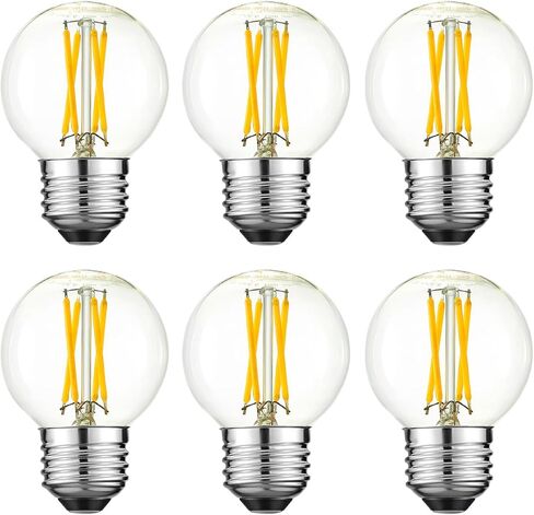 لمبة Arberlic G16.5 قابلة للتعتيم، لمبة LED 4W E26 مكافئة 40 وات e26، أبيض محايد 4000K، 400lm، CRI>85، AC120V، نمط Edison، زجاج شفاف، خالي من الوميض، حزمة من 6 in Kuwait