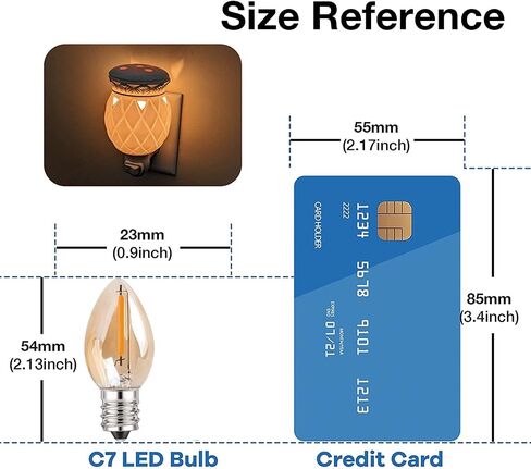 C7 LED E12 لمبة الشمعدانات الصغيرة اديسون شمعة ضوء الليل لمبات مصباح الملح 0.5 واط ما يعادل 5 واط 7 واط أبيض دافئ 2700 كيلو لمبات واضحة للثريا ضوء عيد الميلاد 50 لومن غير قابل للتعتيم (حزمة من 2) in Kuwait
