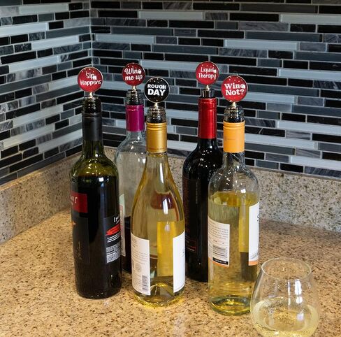 Funny Wine Stoppers Accessories for Wine Gifts, Set of 5 Bottle Stopper for Women and Men, Perfect Beverage Topper Gift in Saudi Arabia