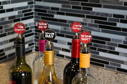 Funny Wine Stoppers Accessories for Wine Gifts, Set of 5 Bottle Stopper for Women and Men, Perfect Beverage Topper Gift in Saudi Arabia
