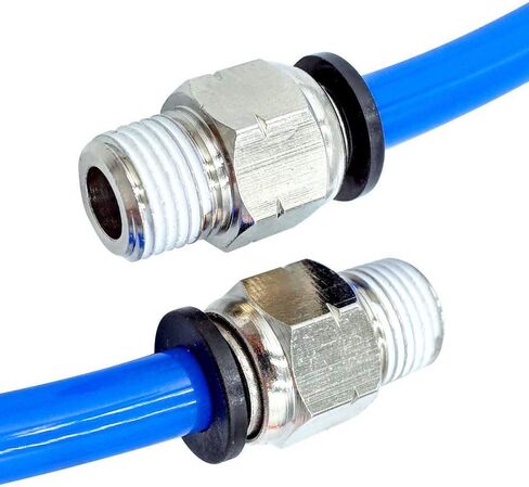 تركيب الانابيب بالدفع للتوصيل، 20 قطعة من تركيبات ادوات الهواء مباشرة سريعة الفك وصلات الانابيب سريعة التوصيل، ذكر مستقيم 1/4 انش قطر الانبوب × 1/4 انش سن ان بي تي in Kuwait